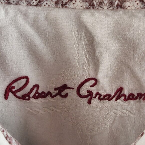 Robert Graham 2XL Classic Fit Geometric Pattern White Long Sleeve Button Up Men - Picture 12 of 16